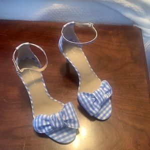 Ann Taylor Gingham Bow Heel Size 5.5